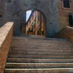 Tortoreto (TE) Italy - August 13 2024 - stairs that connect Piazza della fiera to the ancient city