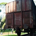 Italy, Fusaro, Bourbon park (11/01/2024) - railway carriage used for the deportation of Italian Jews to Nazi extermination camps