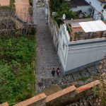 Italy, Napoli (01/19/2025) - The clmb of Pedamentina, connection between the Certosa di San Martino and Castel Sant'Elmo – located on the hill of the Vomero district – and the historic center The Pedamentina Stairs in Naples