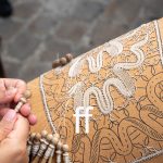 Marche, Offida lace makers the traditional workmanship of bobbin lace